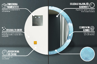 Espelho decorativo redondo Padrão Chevron