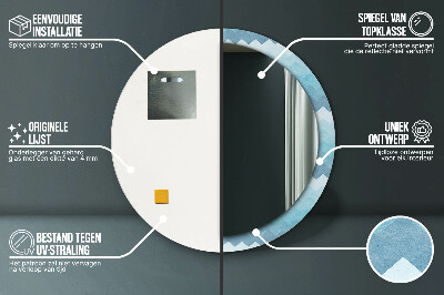 Espelho decorativo redondo Padrão Chevron