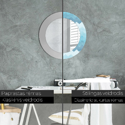 Espelho decorativo redondo Padrão Chevron