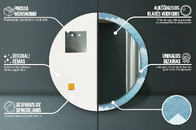 Espelho decorativo redondo Padrão Chevron