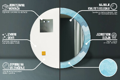 Espelho decorativo redondo Padrão Chevron