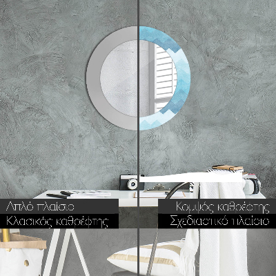 Espelho decorativo redondo Padrão Chevron