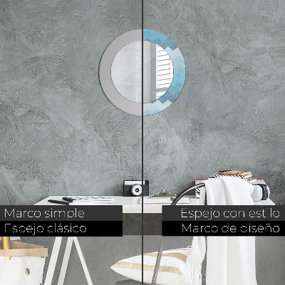 Espelho decorativo redondo Padrão Chevron