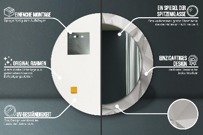 Espelho redondo decorativo Cristal branco abstrato