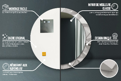 Espelho redondo decorativo Cristal branco abstrato