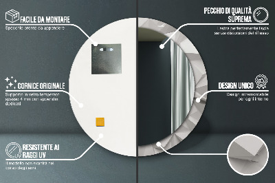 Espelho redondo decorativo Cristal branco abstrato