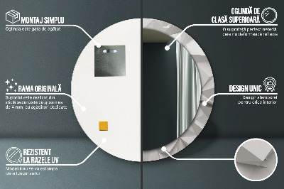 Espelho redondo decorativo Cristal branco abstrato