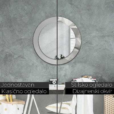 Espelho redondo decorativo Cristal branco abstrato