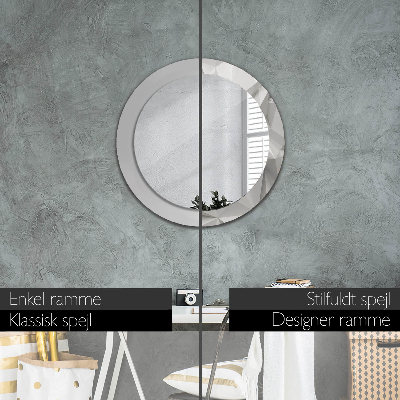 Espelho redondo decorativo Cristal branco abstrato