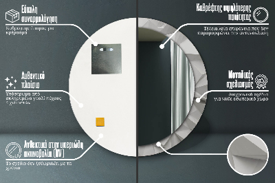 Espelho redondo decorativo Cristal branco abstrato