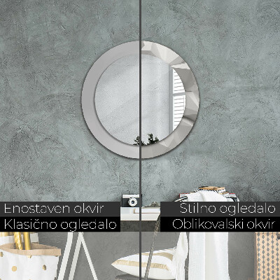 Espelho redondo decorativo Cristal branco abstrato