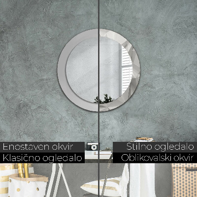 Espelho redondo decorativo Cristal branco abstrato