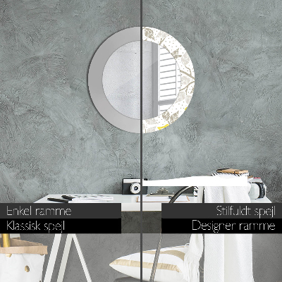 Espelho redondo decorativo Pássaros amarelos nos galhos