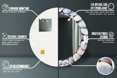 Espelho decorativo redondo Círculo de pedras do mar