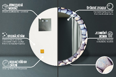 Espelho decorativo redondo Círculo de pedras do mar