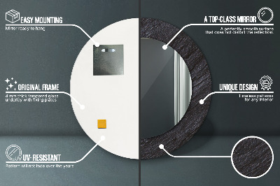 Espelho decorativo redondo Pedra preta