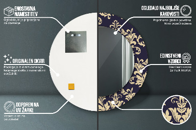 Espelho decorativo redondo Padrão floral