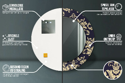 Espelho decorativo redondo Padrão floral