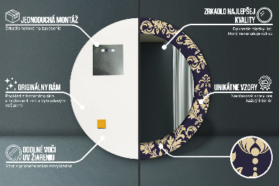 Espelho decorativo redondo Padrão floral