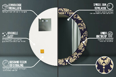 Espelho decorativo redondo Padrão floral