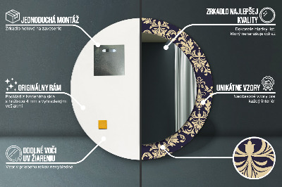 Espelho decorativo redondo Padrão floral