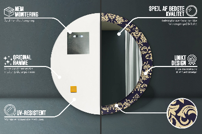 Espelho decorativo redondo Padrão floral