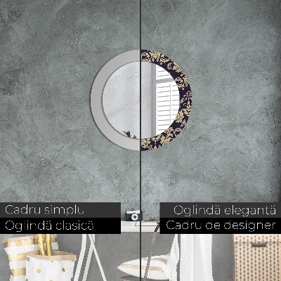 Espelho decorativo redondo Padrão floral