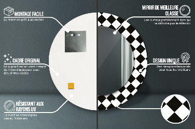 Espelho decorativo redondo Mesa de xadrez