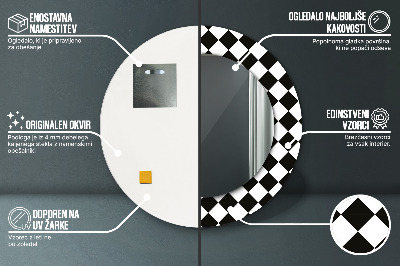 Espelho decorativo redondo Mesa de xadrez