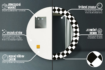 Espelho decorativo redondo Mesa de xadrez