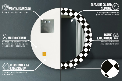 Espelho decorativo redondo Mesa de xadrez