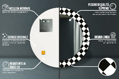 Espelho decorativo redondo Mesa de xadrez