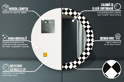 Espelho decorativo redondo Mesa de xadrez