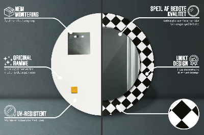 Espelho decorativo redondo Mesa de xadrez