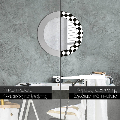 Espelho decorativo redondo Mesa de xadrez