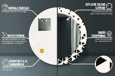 Espelho decorativo redondo Abstrato geométrico