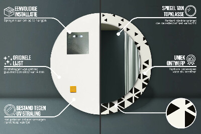 Espelho decorativo redondo Abstrato geométrico