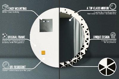 Espelho decorativo redondo Abstrato geométrico