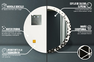 Espelho decorativo redondo Abstrato geométrico