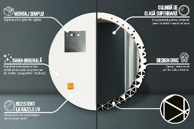 Espelho decorativo redondo Abstrato geométrico
