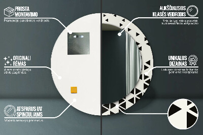 Espelho decorativo redondo Abstrato geométrico