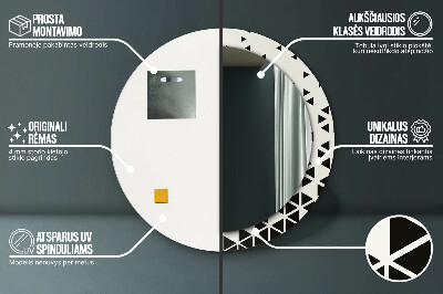 Espelho decorativo redondo Abstrato geométrico
