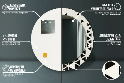 Espelho decorativo redondo Abstrato geométrico