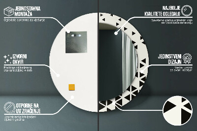 Espelho decorativo redondo Abstrato geométrico