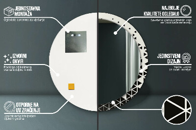 Espelho decorativo redondo Abstrato geométrico