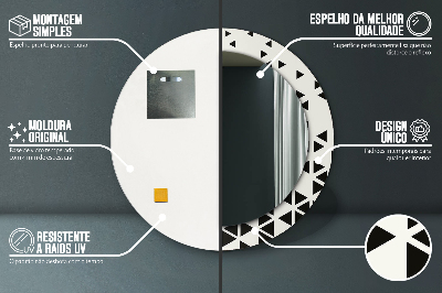 Espelho decorativo redondo Abstrato geométrico