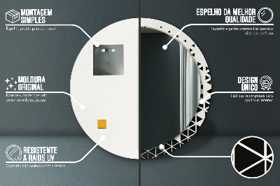 Espelho decorativo redondo Abstrato geométrico