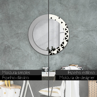 Espelho decorativo redondo Abstrato geométrico