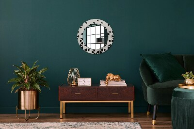 Espelho decorativo redondo Abstrato geométrico