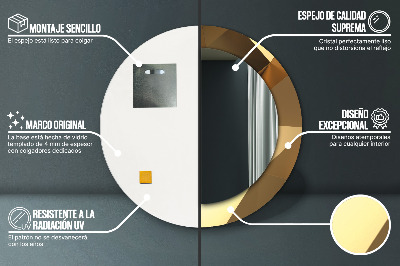 Espelho redondo decorativo Abstração de ouro